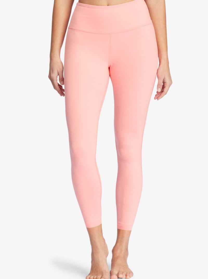 Strawberry Pink Roxy Kaileo High Waisted Ankle Length Workout Leggings | ZHNCPV249