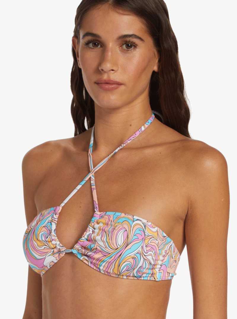 Swirly Daze Roxy Beach Classics Fashion Triangle Bikini Top | GDBYLK061