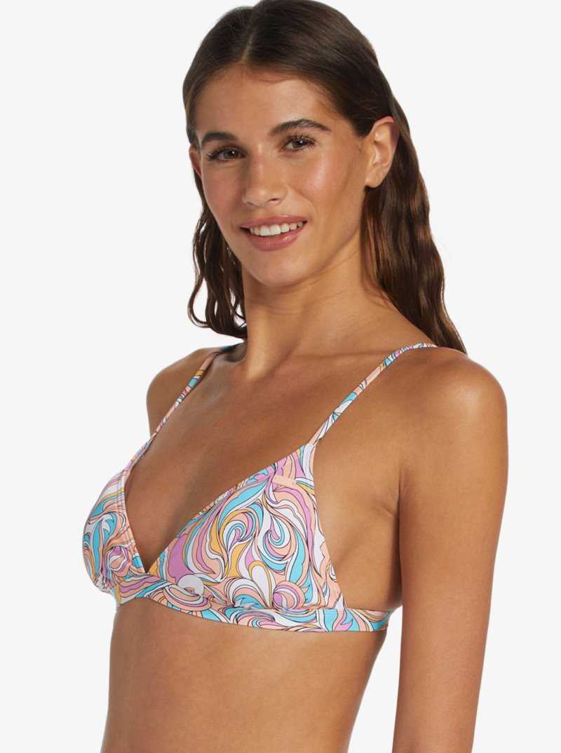 Swirly Daze Roxy Beach Classics Fixed Triangle Bikini Top | HETKAN365