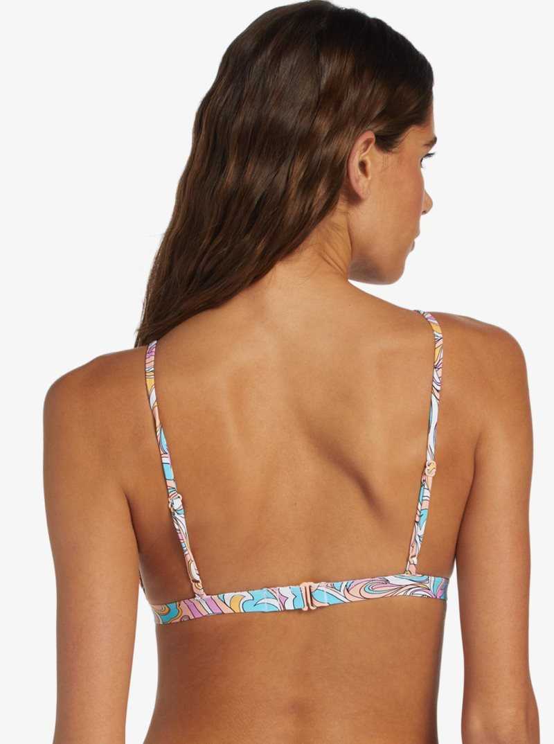 Swirly Daze Roxy Beach Classics Fixed Triangle Bikini Top | HETKAN365