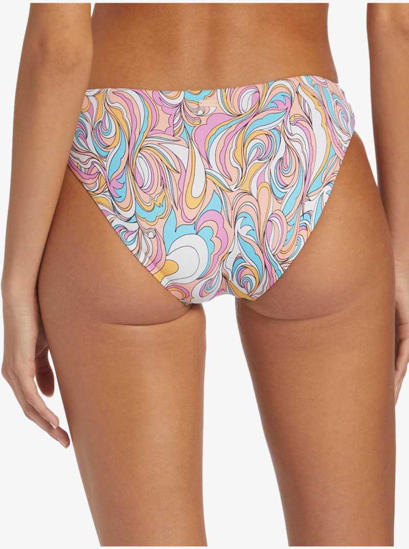 Swirly Daze Roxy Beach Classics Strap Hipster Bikini Bottoms | GUJRKT518