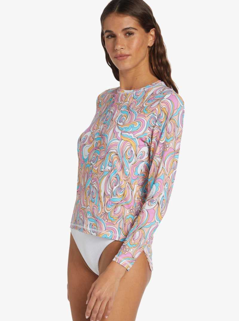 Swirly Daze Roxy Sea Skippin UPF 50 Long Sleeve Rashguard | WKMUSI920