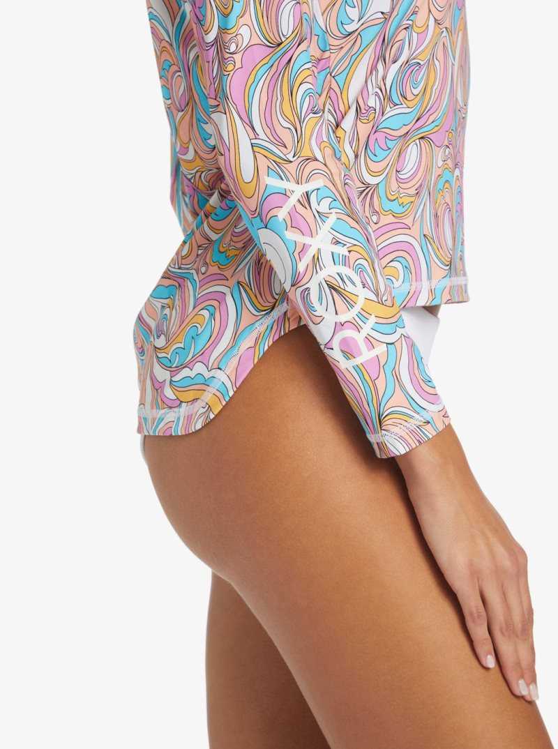 Swirly Daze Roxy Sea Skippin UPF 50 Long Sleeve Rashguard | WKMUSI920