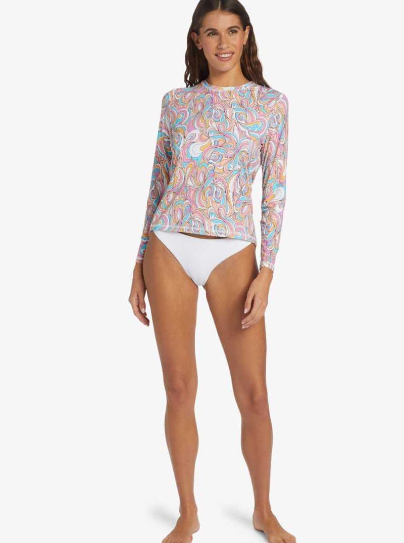 Swirly Daze Roxy Sea Skippin UPF 50 Long Sleeve Rashguard | WKMUSI920