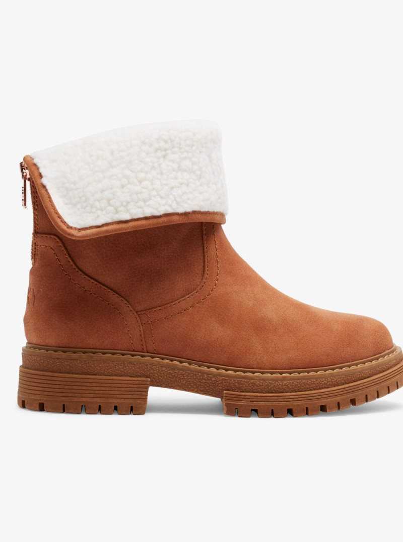 Tan Roxy Fall Slip-On Boots | IFXRLU026