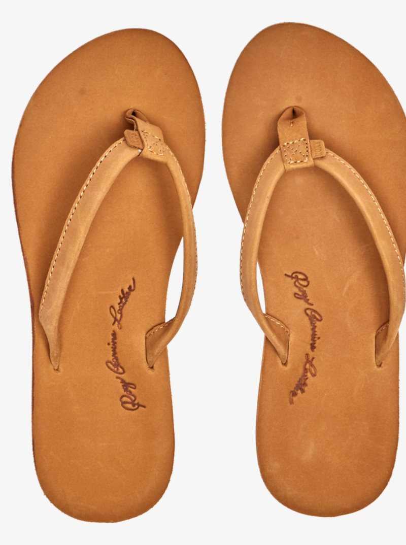 Tan Roxy Lorraine Slim Sandals | QRBEJC428