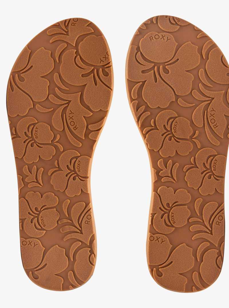 Tan Roxy Lorraine Slim Sandals | QRBEJC428