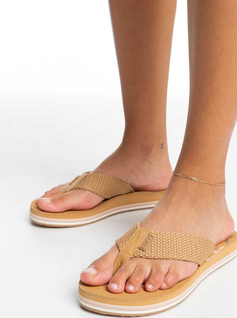 Tan Roxy Send It Sandals | FXLSOU573