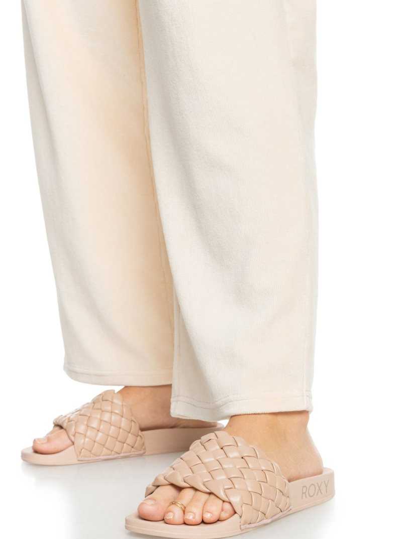 Tan Roxy Slippy Puff Sandals | CIVHOU256