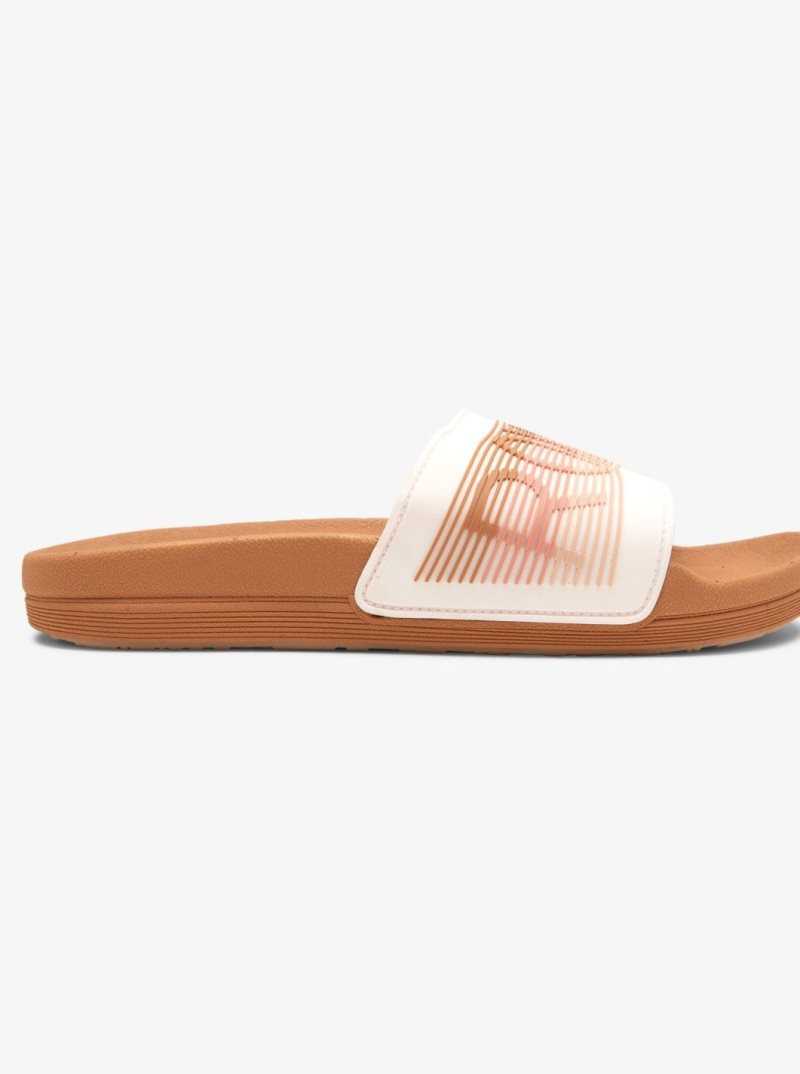 Tan Roxy Slippy Water-Friendly Sandals | UZWVNQ187