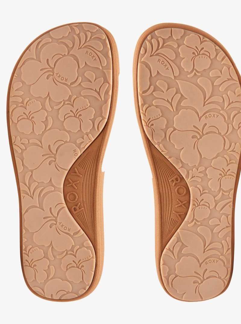 Tan Roxy Slippy Water-Friendly Sandals | UZWVNQ187