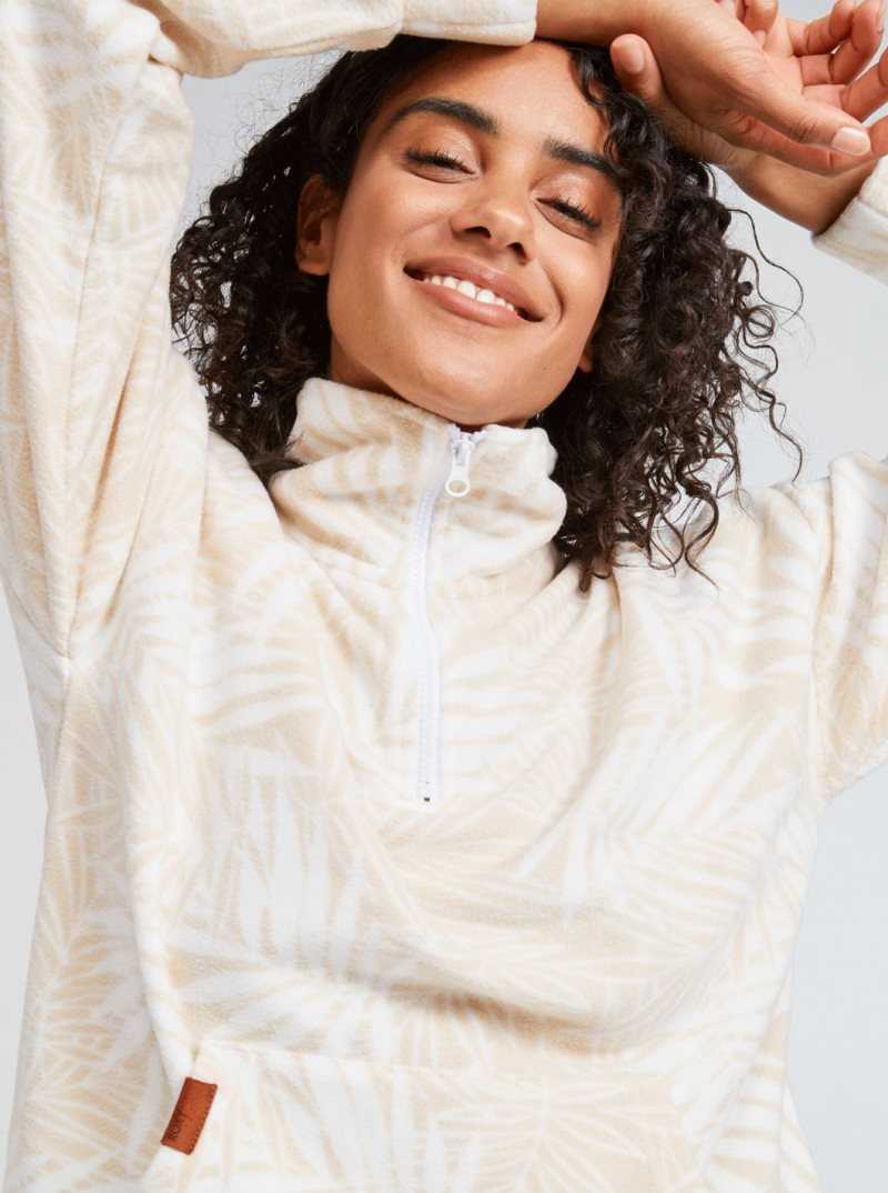 Tapioca Palmy Days Roxy Sweet Shade Half-Zip Printed Pullover | MNBOUJ617