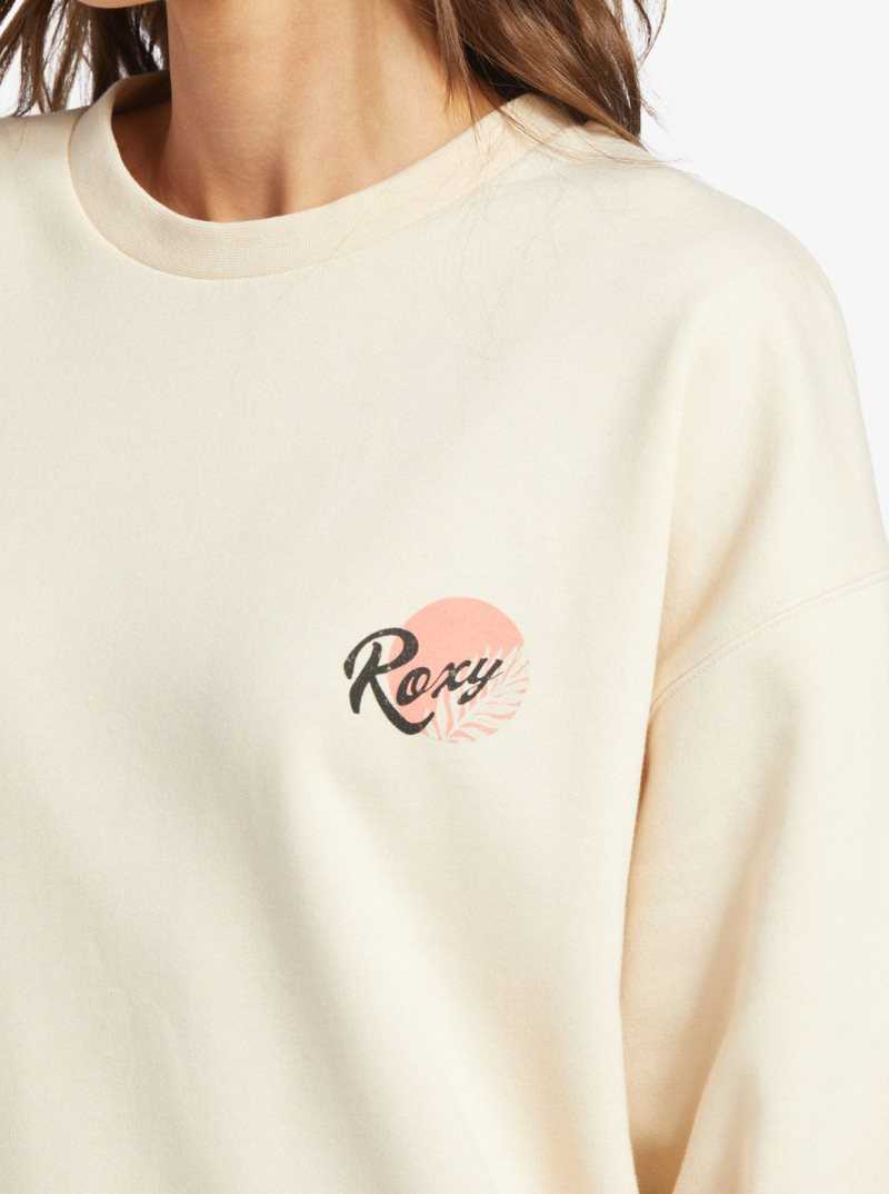 Tapioca Roxy Morning Hike Crewneck Boyfriend Sweatshirt | PVJYIW260