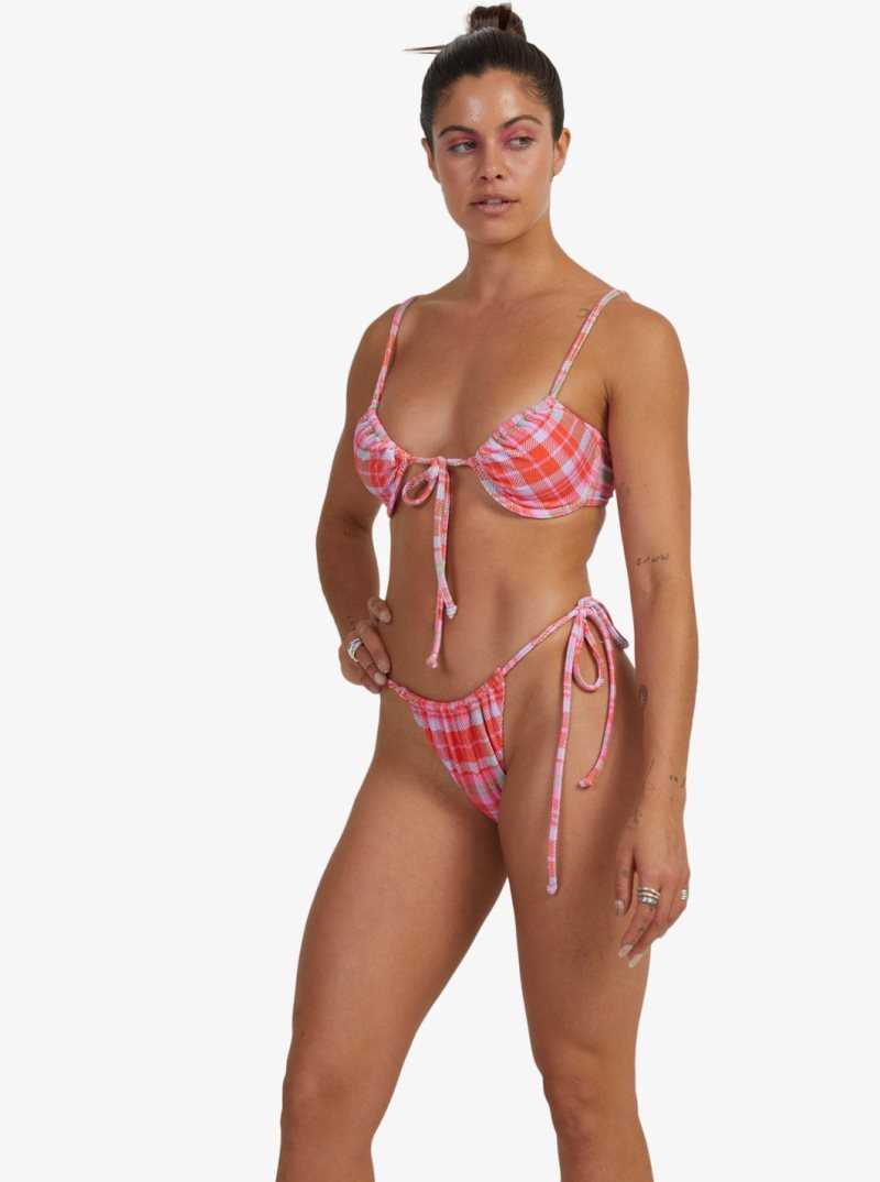 Tartan Times Setting Sun Roxy Tartan Times Tie-Side Bikini Bottoms | AVIOLY314