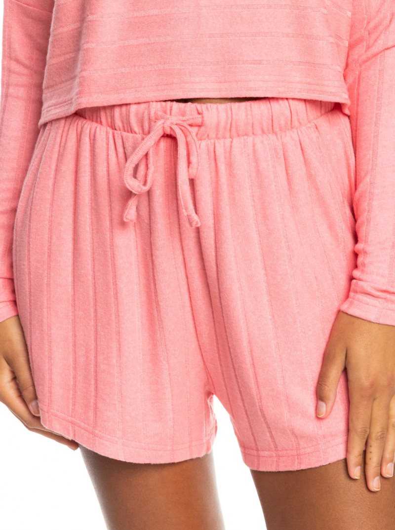 Tea Rose Roxy Catch Me If You Can Wide Rib Shorts | ALJCFD102