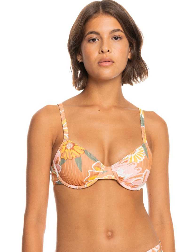 Toasted Nut Bloom Boogie S Roxy Love Rib The Muse Underwire Bikini Top | ALMUST950