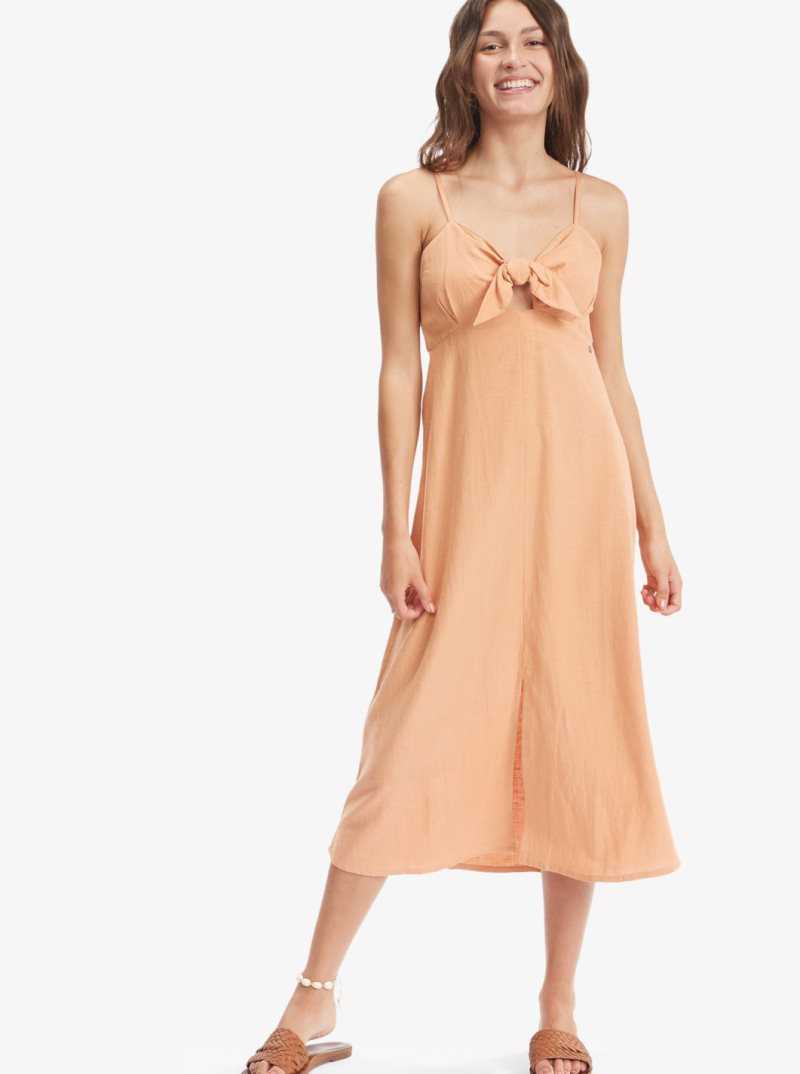 Toasted Nut Roxy Bittersweet Step Midi Dress | FVLCKA865