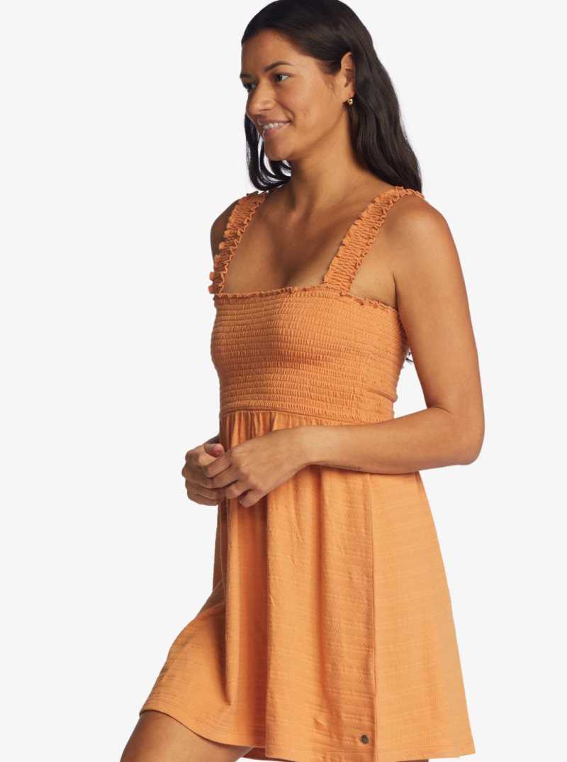 Toasted Nut Roxy Hanging 10 Knit Off-The-Shoulder Dress | NJDKRQ682