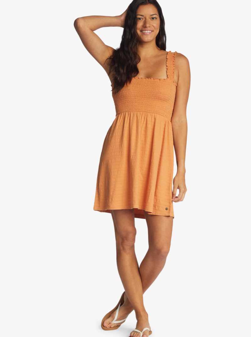 Toasted Nut Roxy Hanging 10 Knit Off-The-Shoulder Dress | NJDKRQ682