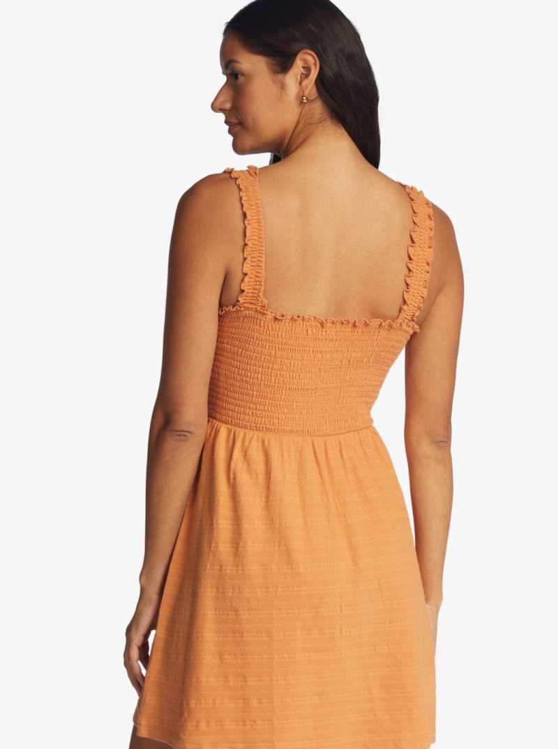 Toasted Nut Roxy Hanging 10 Knit Off-The-Shoulder Dress | NJDKRQ682