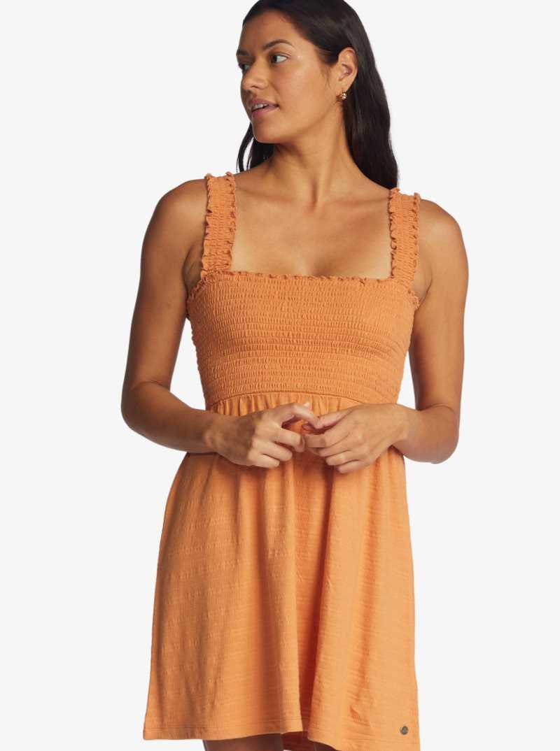 Toasted Nut Roxy Hanging 10 Knit Off-The-Shoulder Dress | NJDKRQ682