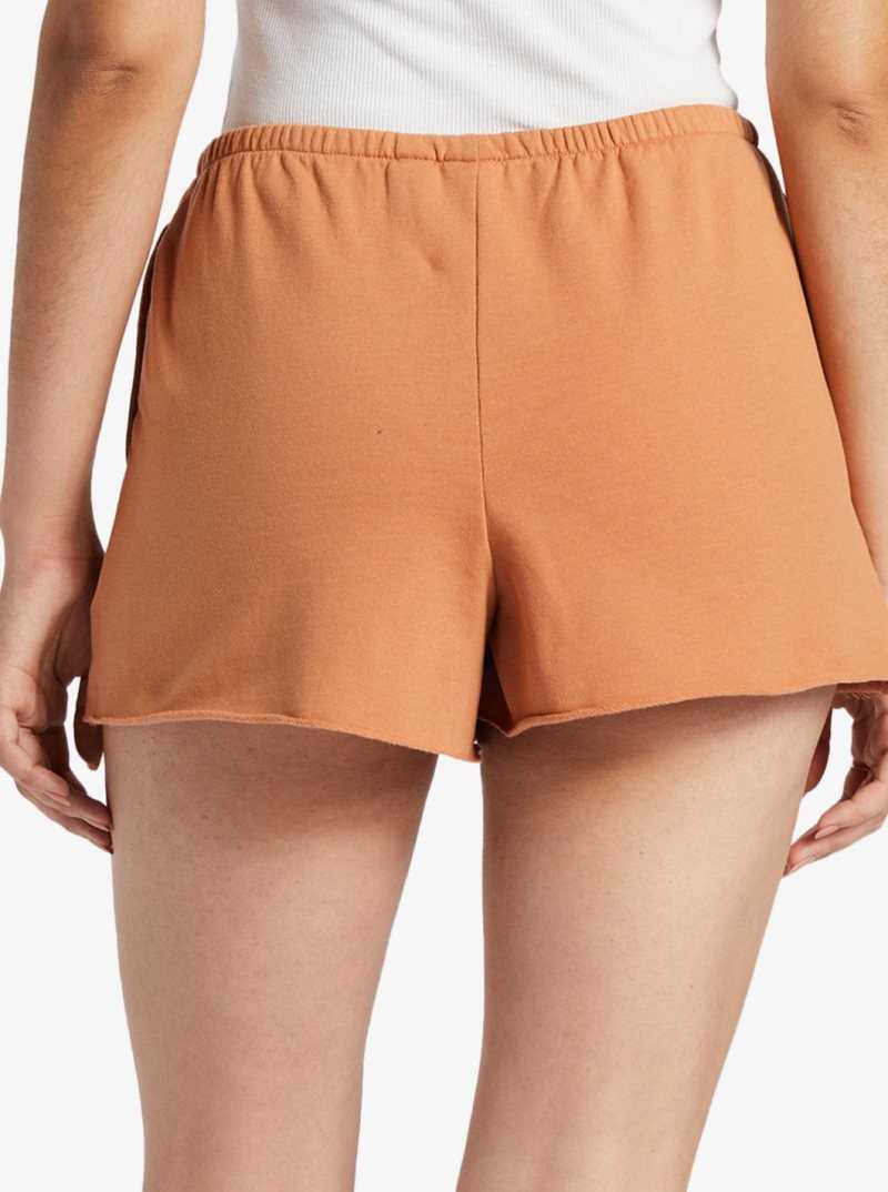 Toasted Nut Roxy Salted Shores High-Waisted Sweatshorts | FCQEDO246