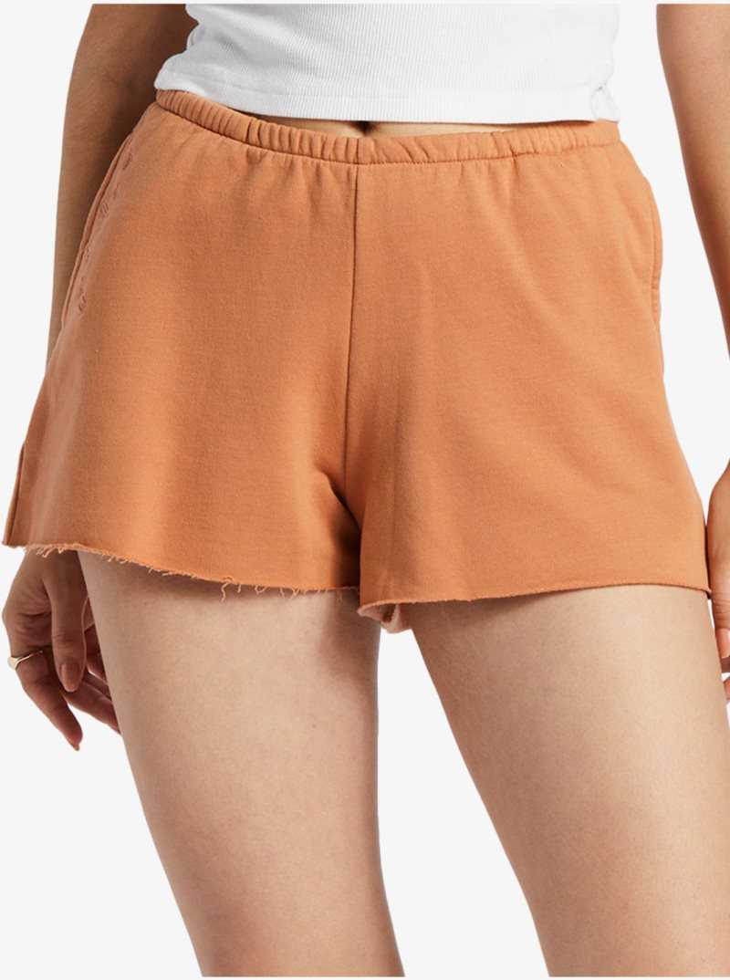 Toasted Nut Roxy Salted Shores High-Waisted Sweatshorts | FCQEDO246