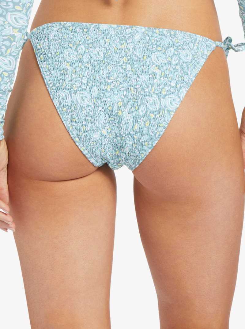 Tourmaline Pretty Paisley Roxy Seaside Tropics Cheeky Smock Bikini Bottoms | UYWAZQ754