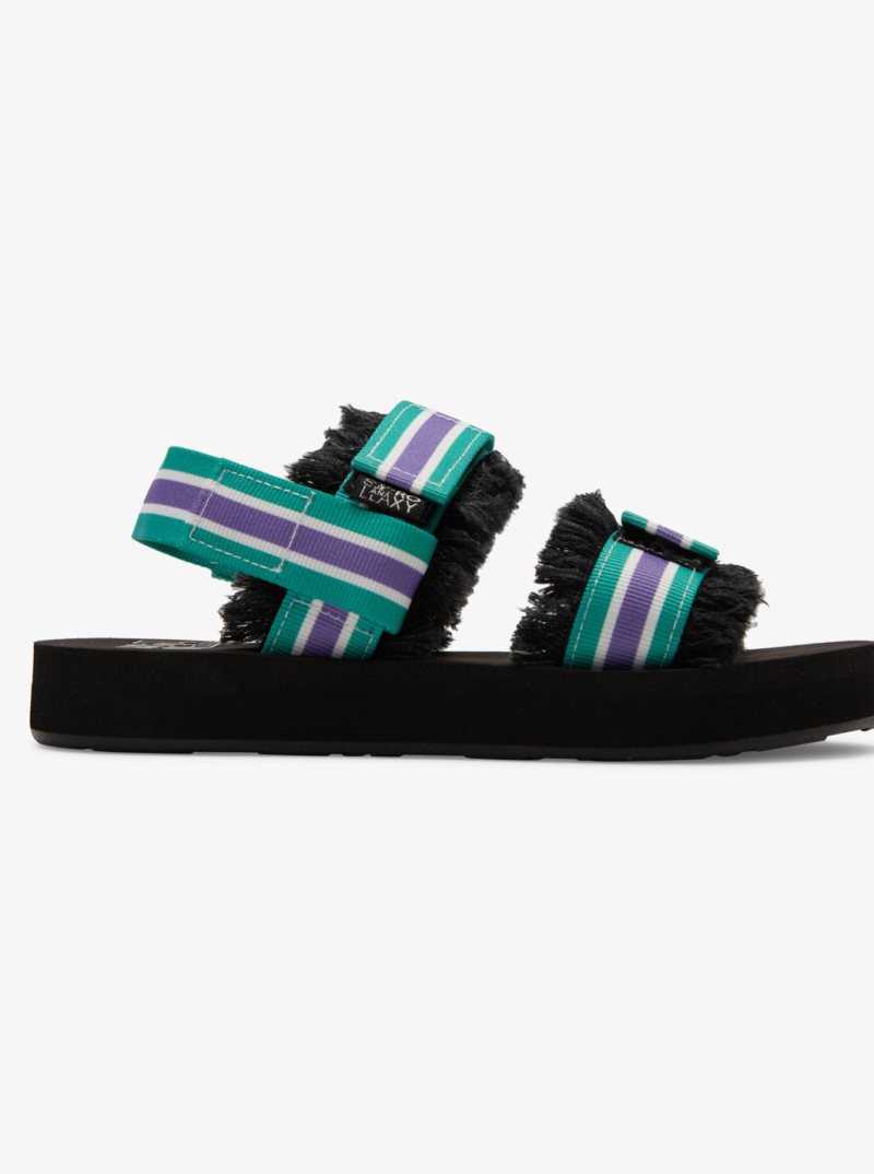 Tropical Green Roxy Stella Jean Palma Sandals | RQXHGD435