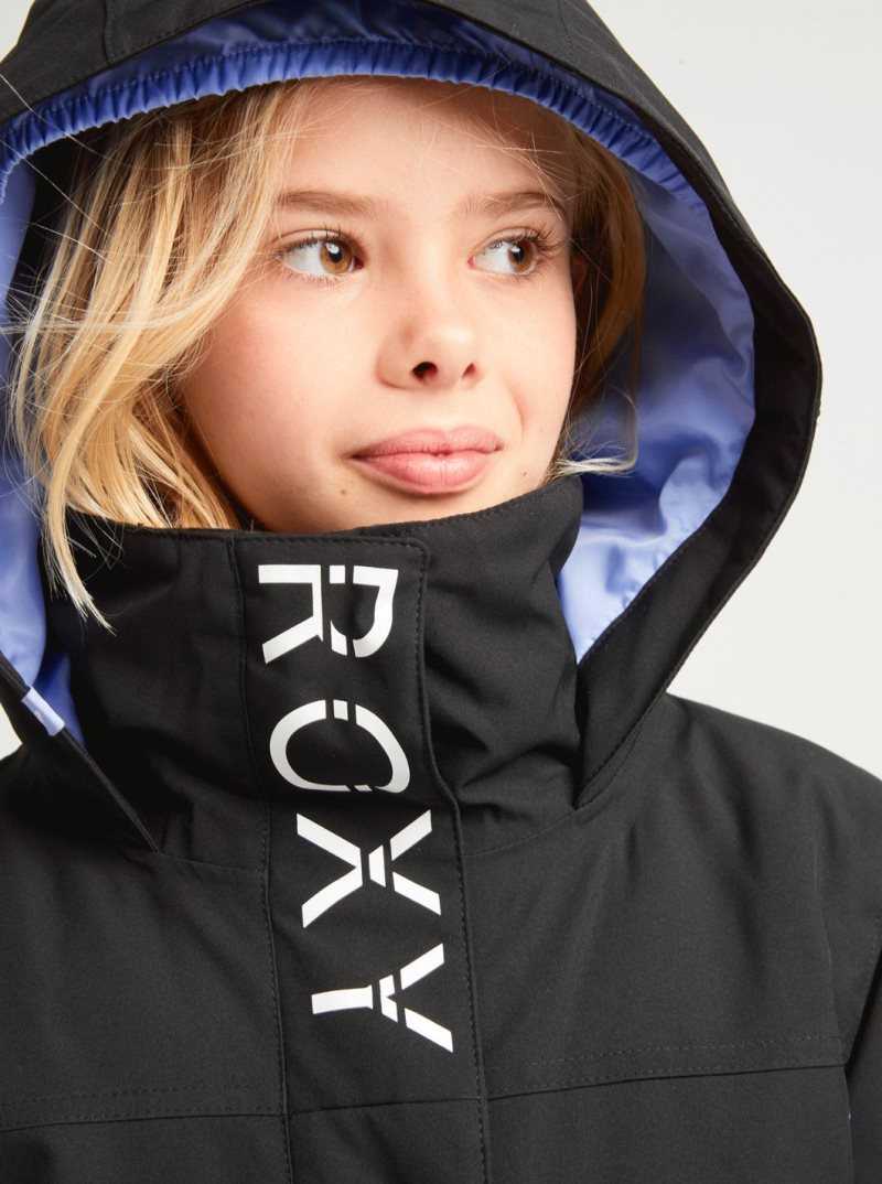 True Black Black Flowers Roxy 4-16 Galaxy Insulated Snow Jacket | MTRFLI258