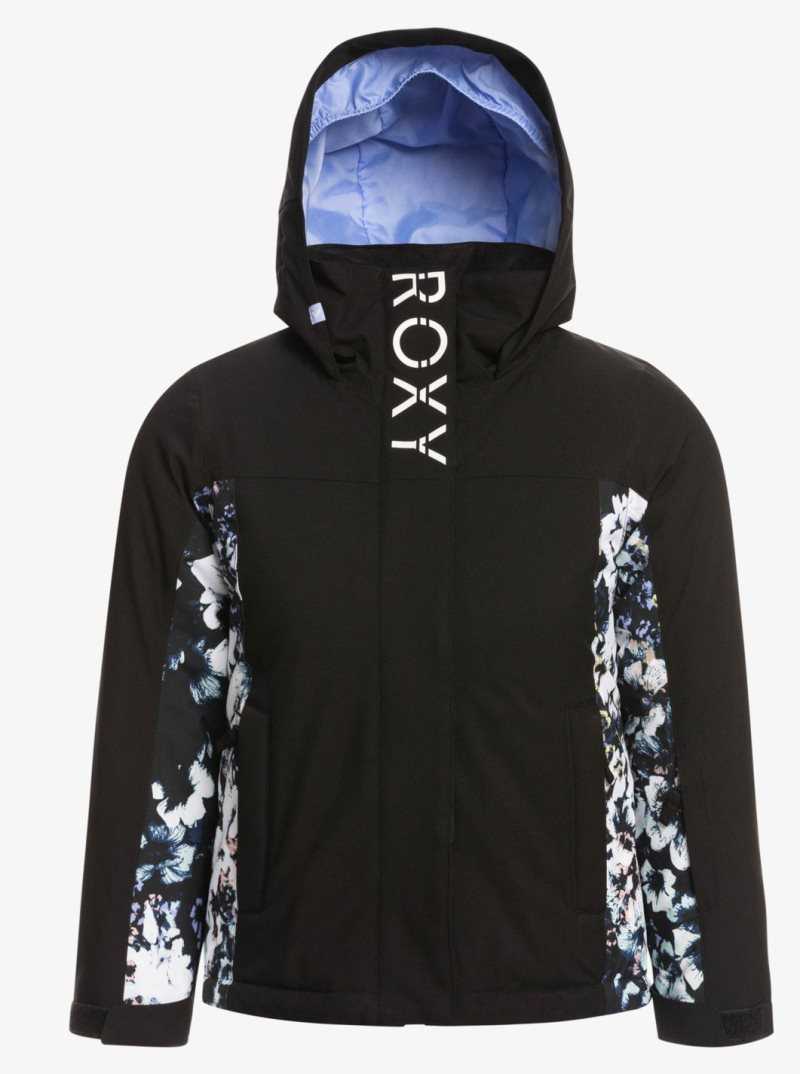 True Black Black Flowers Roxy 4-16 Galaxy Insulated Snow Jacket | MTRFLI258