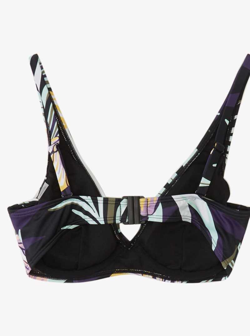 True Black Fasso S Roxy Active Underwired Bikini Top | OAFUIY537