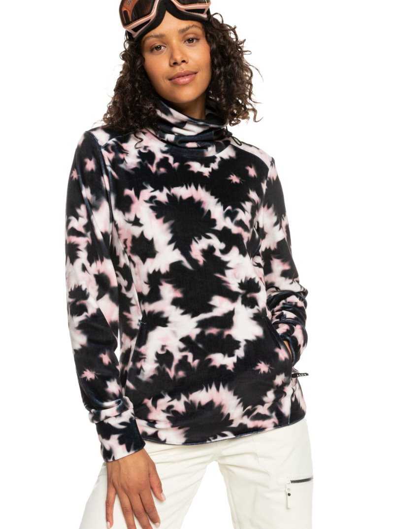 True Black Nimal Roxy Deltine Fleece Pullover | YVWMFP325