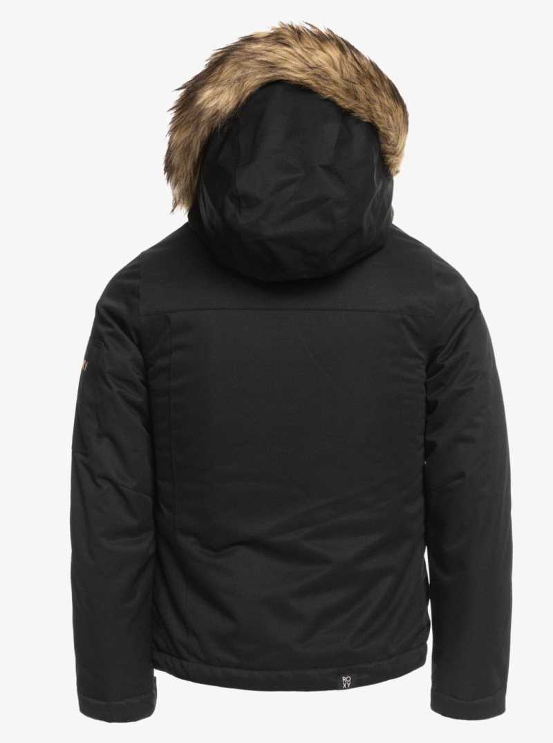 True Black Roxy 4-16 Meade Insulated Snow Jacket | JAXTKB546