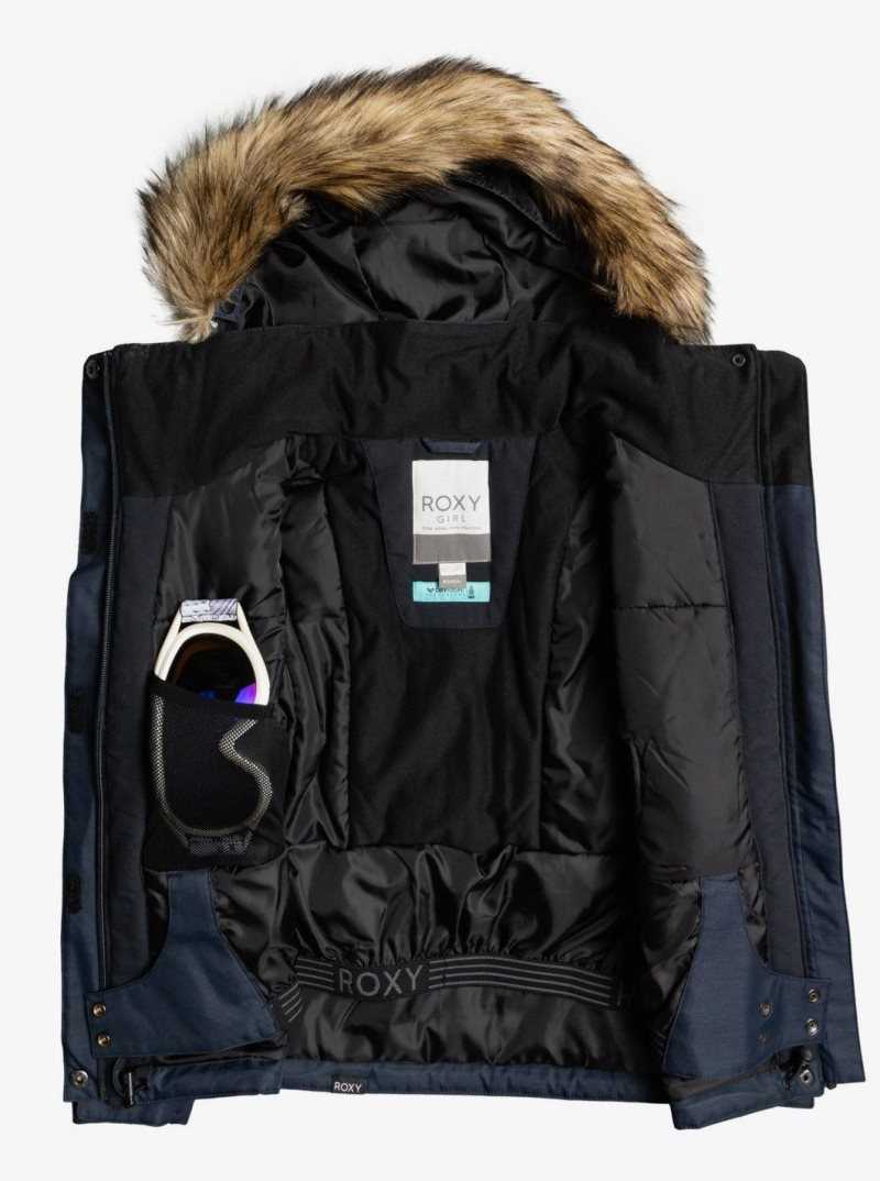 True Black Roxy 4-16 Meade Snow Jacket | CUDOFQ057