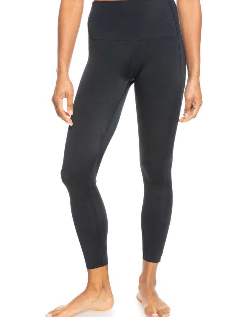 True Black Roxy Against The Clock Technical Leggings | ITRMQC130