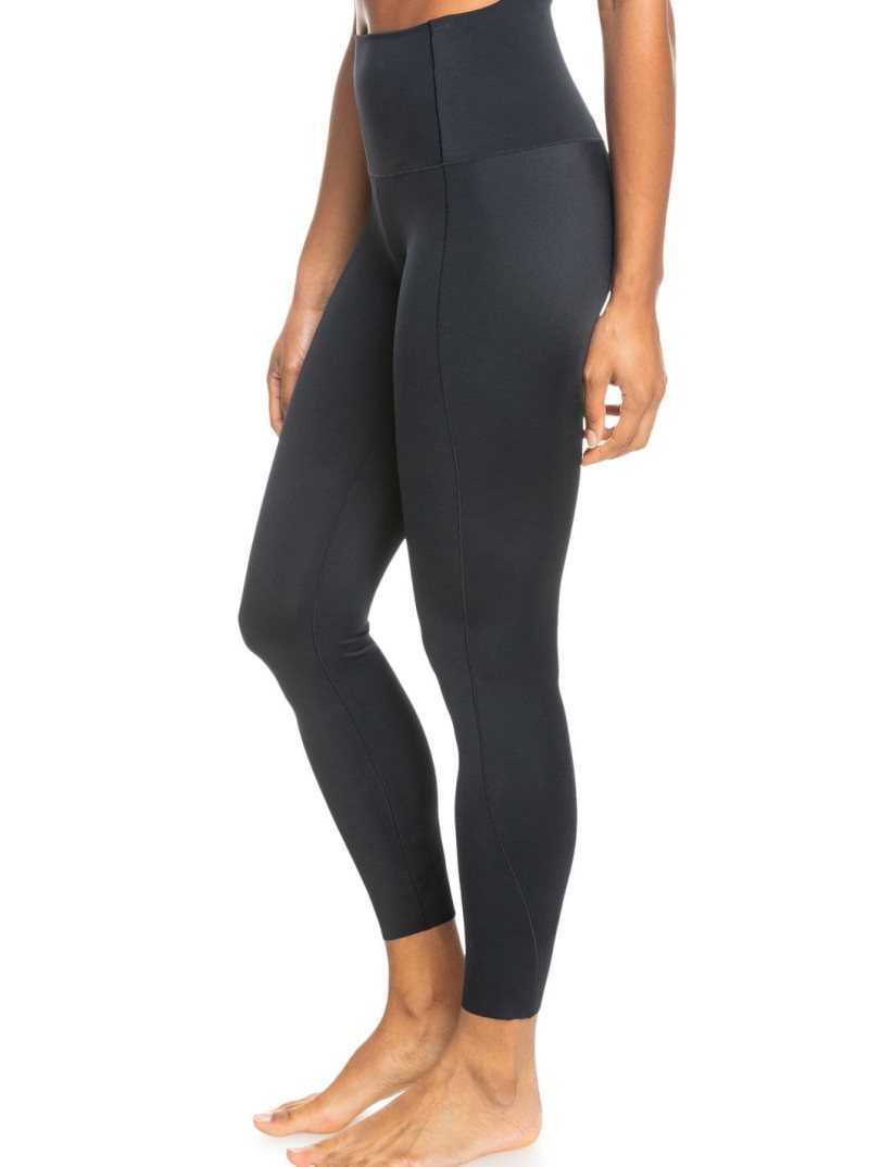 True Black Roxy Against The Clock Technical Leggings | ITRMQC130