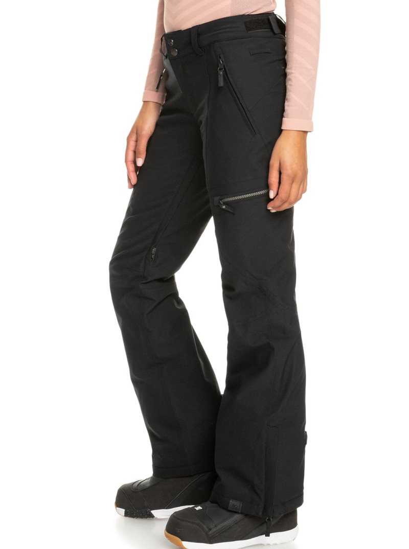 True Black Roxy Cabin Slim Fit Snow Pants | IEAPKV854