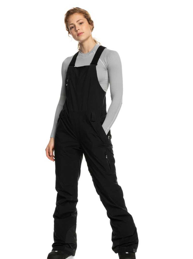 True Black Roxy GORE-TEX Stretch Prism Insulated Snow Bib Pants | DIQBLN102