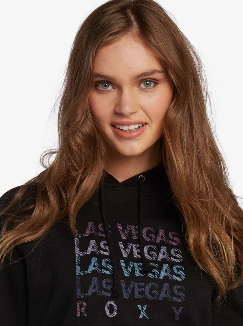 True Black Roxy Rainbow Vegas Las Vegas Hoodie | WYQXAN923