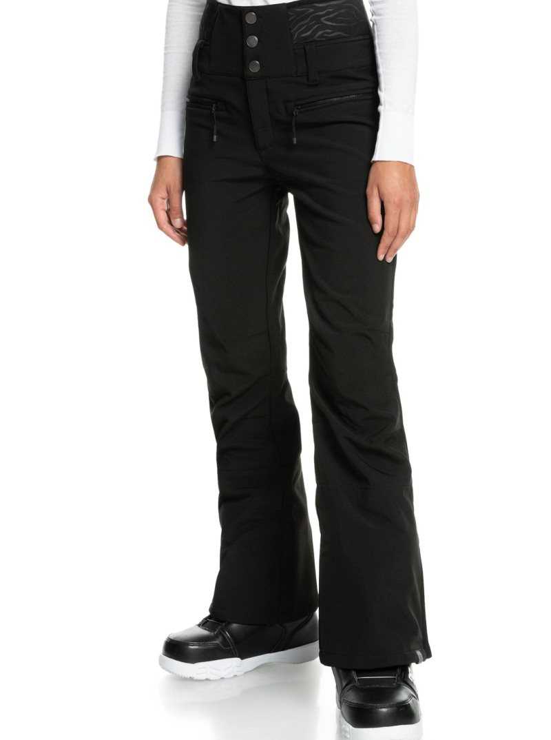 True Black Roxy Rising High Short Shell Snow Pants | PIBAWT839