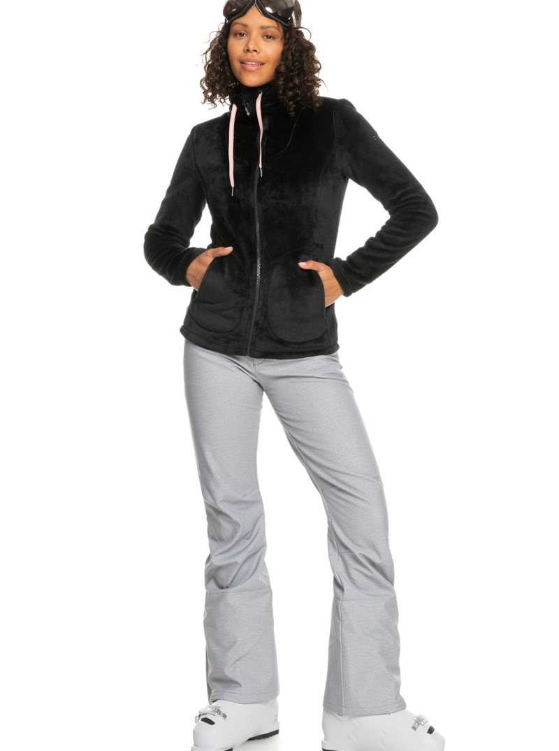 True Black Roxy Tundra Zip-Up Fleece | OJWGDS840