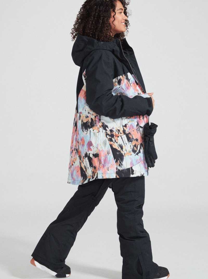 True Black Tenderness Roxy Stated Insulated Snow Jacket | WUPKOJ692