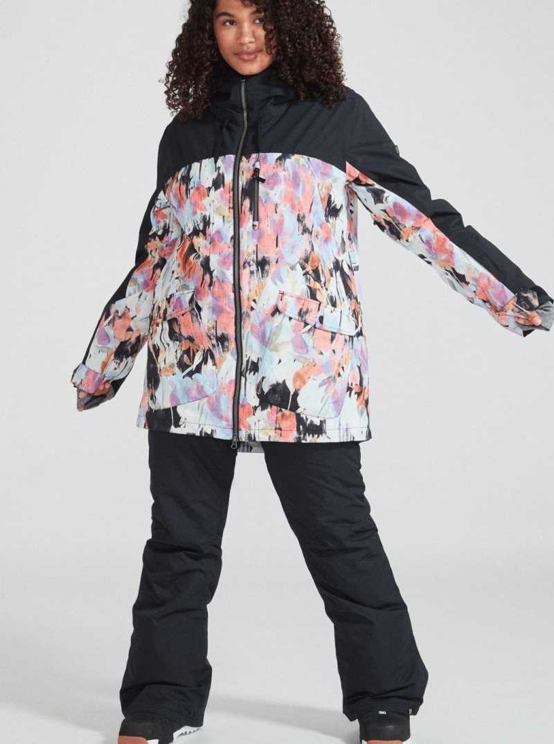 True Black Tenderness Roxy Stated Insulated Snow Jacket | WUPKOJ692