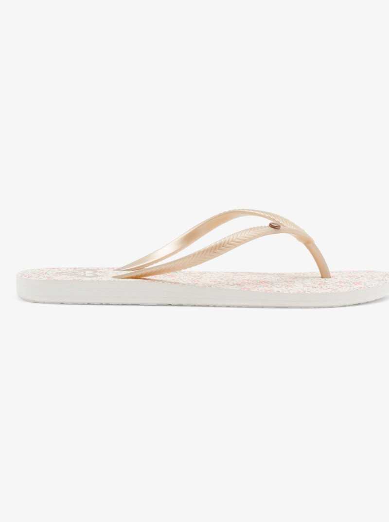 White/C Pink/Floral Print Roxy Bermuda Sandals | DRJXHO871