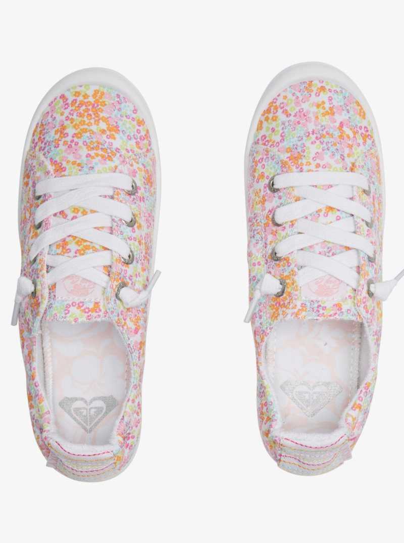 White/Crazy Pink/Orange Roxy Bayshore Shoes | ALGSNE026