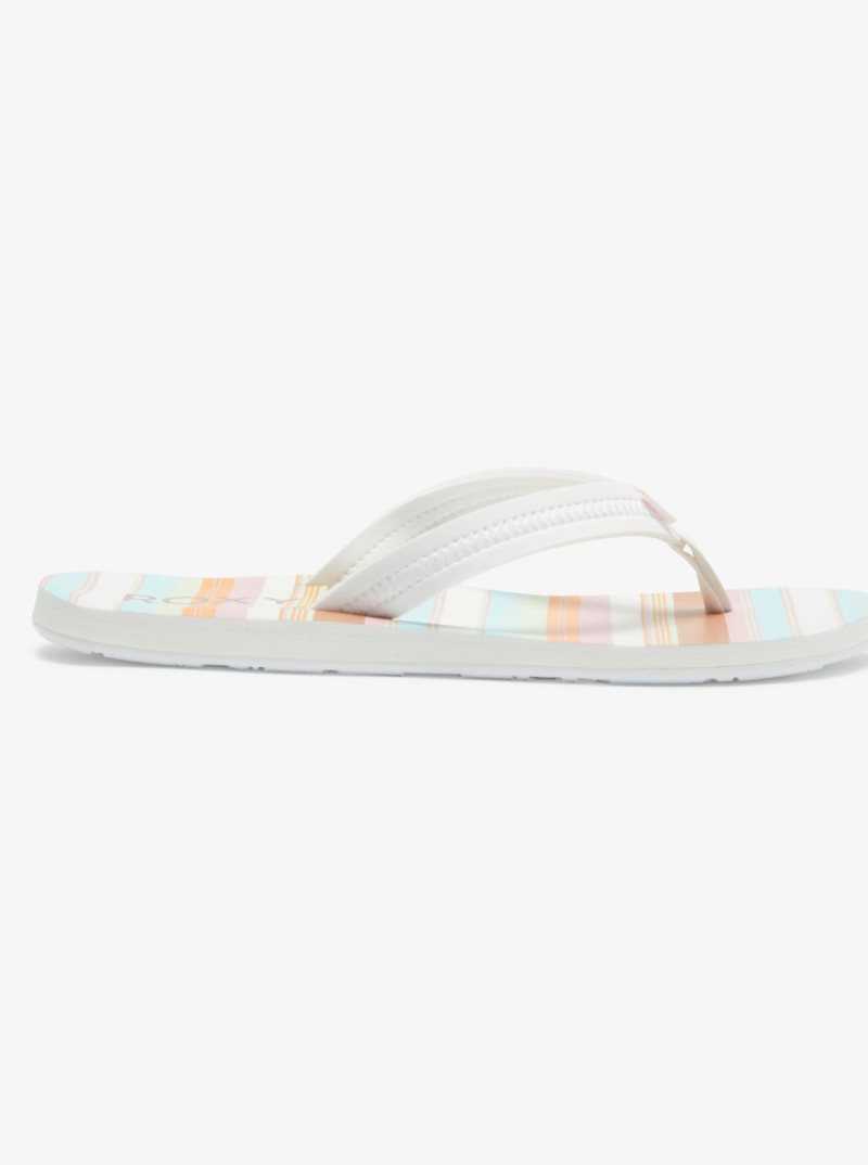 White/Lt Blue Roxy Vista Loreto Flip-Flops | AHIXMO759