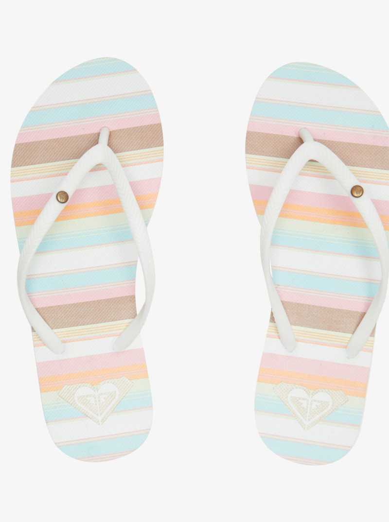 White/Pink/Multi Roxy Bermuda Sandals | WQHVYX276