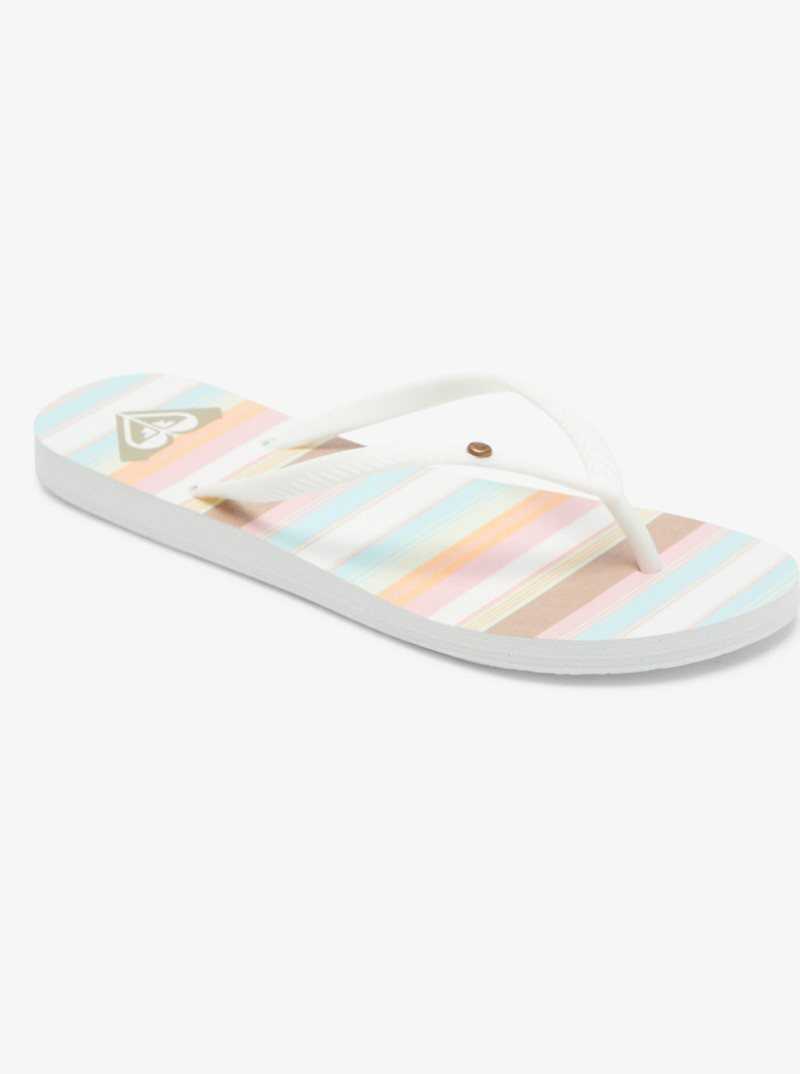 White/Pink/Multi Roxy Bermuda Sandals | WQHVYX276