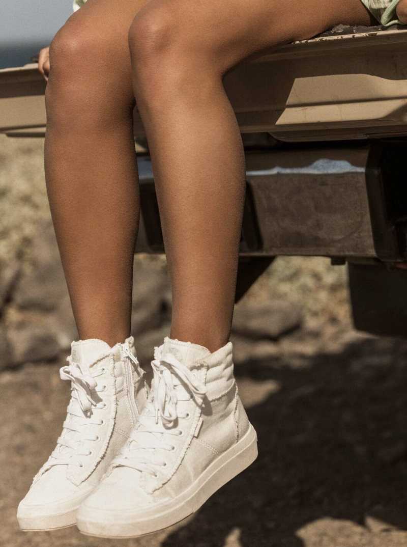 White Roxy Rae Mid-Top Shoes | NEDMWI907